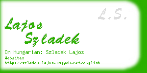 lajos szladek business card